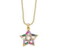 SKJUBLPG Beaded Necklace Multi-Color Star Women'S Rainbow Jewelry Beautiful Versatile That Can Be Worn With Any Style Multicolor