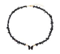 SKJUBLPG Butterfly Beaded Necklace Fashion Elegant Wedding Choker Women Jewelry Stylish For Everyday Wear Obsidian