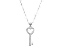 SKJUBLPG Creative Heart Shaped Key Pendant Necklace Women Wedding Fashion Sweater Clavicle Chain Jewelry N0310