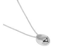 SKJUBLPG Geometric Oval Pendant S925 Necklace Smooth Textured Chain For Elegant Women Designer Fine Jewelry Silver-1306