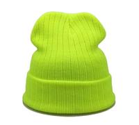 SKJUBLPG Hats Caps Skullies Beanies Beanie Bright Solid Color Men'S Knitted Hat Women'S Stretch Soft Neon Yellow Rose Pink Neonyellow