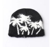 SKJUBLPG Hats Caps Skullies Beanies Beanie Coconut Tree Warm Star Ski Hat Knitted Hip Hop Dice 54Cm-60Cm Black