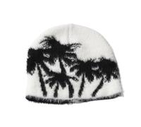 SKJUBLPG Hats Caps Skullies Beanies Beanie Coconut Tree Warm Star Ski Hat Knitted Hip Hop Dice 54Cm-60Cm White