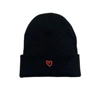 SKJUBLPG Hats Caps Skullies Beanies Beanie Super Simple Line Love Hat Men And Women Outdoor Warm Soft Ski Bicycle Cold-Proof M(55-60Cm) Black