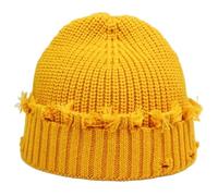 SKJUBLPG Hats Caps Skullies Beanies Beanie Warm Tight Folding Hat Women'S Solid Hole Ribbed Knit Distressed Trim Black Beige Yellow Grey