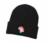 SKJUBLPG Hats Caps Skullies Beanies Beanie Women'S Knitted Hat Mushroom For Women Cute Style That Can Be Matched With Any Outfit Black