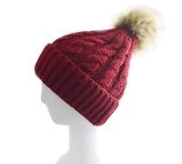 SKJUBLPG Hats Caps Skullies Beanies Beanie Women'S Plush Pom Hat Cable Knit Warm Burgundy Black Tan Light Pink Darkred