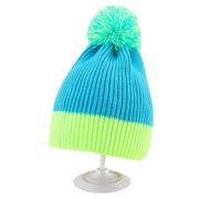 SKJUBLPG Hats Caps Skullies Beanies Beanie Women'S Pom Hat Bright Outdoor Neon Yellow Blue Ribbed Knit Ski Neonyellowblue