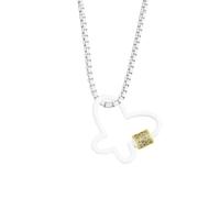 SKJUBLPG Mountaineering Buckle Butterfly Necklace Colorful Cute Girl Jewelry Can Be Worn Beautiful Versatile White