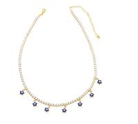 SKJUBLPG Multicolor Star Necklace Women'S Tennis Chain Choker Beautiful And Versatile That Can Be Worn With Any Style Darkblue