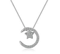 SKJUBLPG S925 Star Moon Pendant Clavicle Wedding Luxury Jewelry Beautiful Multi-Match Necklace