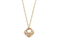 SKJUBLPG Small Square Pendant Necklace Women'S Fashion Water Wave Chain Jewelry For Daily Wear