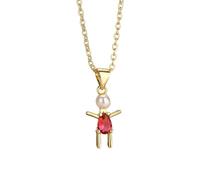 SKJUBLPG Unique Red/Blue Pendant Necklace. A Beautiful And Versatile Necklace That Can Be Worn With Any Style, Whether For Men Or Women. 23039