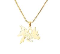 SKJUBLPG Vintage Fox Cat Pendant Necklace Women'S Party Jewelry Beautiful Versatile That Can Be Worn With Any Style N04135G-2
