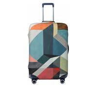 SKKNT Abstract Geometric Print Washable Suitcase Cover Personalized Luggage Protector Travel Elastic Anti Scratch, Black, M
