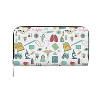 SKKNT abstraction biology chemistry4 Print Spacious Trendy Leather Hand Wallet Women Wallet Clutch for Casual and Travel Use, Black, One Size, Art