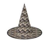 SKKNT Angry Rhino Print Halloween Witch Hat Unisex Carnival Costume Accessory Cap Parties Themed Events