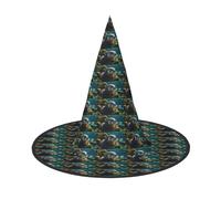 SKKNT Animal Cute Brown Otters Print Halloween Witch Hat Unisex Carnival Costume Accessory Cap Parties Themed Events