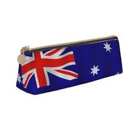 SKKNT Australian flag Print Cosmetics Case Large Capacity Triangle Design Zippered Pen Holder for Writing Tools