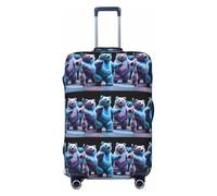 SKKNT Bear Dancing Tie Dye Print Washable Suitcase Cover Personalized Luggage Protector Travel Elastic Anti Scratch, Black, X-Large