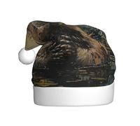 SKKNT Beaver Print Adult Christmas Hat Festive Costumes Santa Hats Trim Ball Holiday Parties New Year