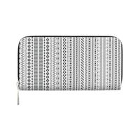 SKKNT Boho Triangle Stripes Print Spacious Trendy Leather Hand Wallet Women Wallet Clutch for Casual and Travel Use, Black, One Size, Art