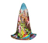 SKKNT Candy Land Print Hooded Cloak Unisex Variety Wizard Robe Halloween Cosplay And Carnival Gothic