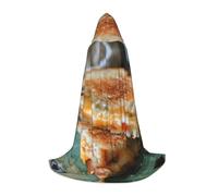 SKKNT Cheese Sandwiches Print Hooded Cloak Unisex Variety Wizard Robe Halloween Cosplay And Carnival Gothic