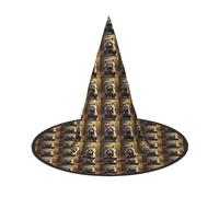 SKKNT Cute Raccoon Print Halloween Witch Hat Unisex Carnival Costume Accessory Cap Parties Themed Events