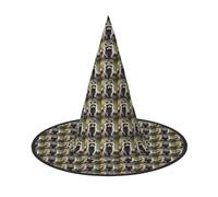 SKKNT Cute Raccoon Print Halloween Witch Hat Unisex Carnival Costume Accessory Cap Parties Themed Events