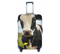 SKKNT Dairy Cow Print Washable Suitcase Cover Personalized Luggage Protector Travel Elastic Anti Scratch, Black, L