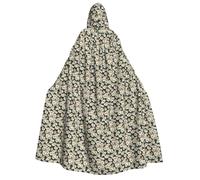 SKKNT Daisy Flower Pattern Print Adult Hooded Cloak Comfortable Long Costume Halloween Christmas Carnival Theme