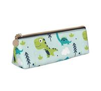 SKKNT Dinosaur pattern Print Cosmetics Case Large Capacity Triangle Design Zippered Pen Holder for Writing Tools