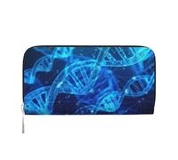 SKKNT DNA Chain Photo Print Spacious Trendy Leather Hand Wallet Women Wallet Clutch for Casual and Travel Use, Black, One Size, Art