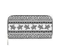 SKKNT Ethnic Turtle Striped Print Spacious Trendy Leather Hand Wallet Women Wallet Clutch for Casual and Travel Use, Black, One Size, Art