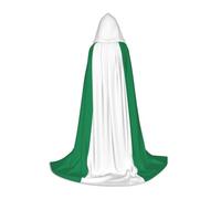 SKKNT Flag Of Nigeria Print Hooded Cloak Unisex Variety Wizard Robe Halloween Cosplay And Carnival Gothic