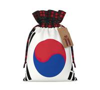SKKNT Flag Of Republic Of Korea Printing Xmas Drawstring Gift Reusable Bag For With Christmas Anniversaries Wrapping Bags