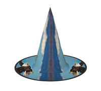 SKKNT Flying Eagle Print Halloween Witch Hat Unisex Carnival Costume Accessory Cap Parties Themed Events