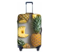 SKKNT Fresh Fruits Pineapple Print Washable Suitcase Cover Personalized Luggage Protector Travel Elastic Anti Scratch, Black, L
