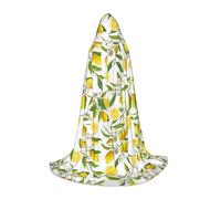 SKKNT Fresh Tropical Lemons Print Halloween Hooded Cloak Full Length Cape With Hood For Men And Women For Carnival