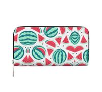 SKKNT Fruits Watermelon Print Spacious Trendy Leather Hand Wallet Women Wallet Clutch for Casual and Travel Use, Black, One Size, Art