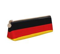 SKKNT germany flag Print Cosmetics Case Large Capacity Triangle Design Zippered Pen Holder for Writing Tools