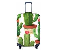 SKKNT Green cactus Print Washable Suitcase Cover Personalized Luggage Protector Travel Elastic Anti Scratch, Black, Large