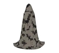 SKKNT Halloween Bats Grey Print Hooded Cloak Unisex Variety Wizard Robe Halloween Cosplay And Carnival Gothic