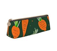 SKKNT Happy carrot Print Cosmetics Case Large Capacity Triangle Design Zippered Pen Holder for Writing Tools
