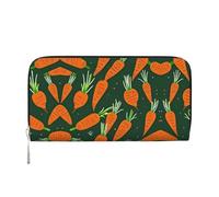 SKKNT Happy carrot Print Spacious Trendy Leather Hand Wallet Women Wallet Clutch for Casual and Travel Use, Black, One Size, Art
