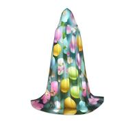 SKKNT Happy Easter Holiday Print Halloween Hooded Capes Renaissance Gothic Cloaks For Cosplay Hooded Cloaks Unisex