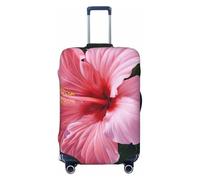 SKKNT Hawaii Pink Flower Print Washable Suitcase Cover Personalized Luggage Protector Travel Elastic Anti Scratch, Black, XL