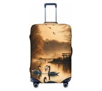 SKKNT Hunting Flying Wild Ducks Print Washable Suitcase Cover Personalized Luggage Protector Travel Elastic Anti Scratch, Black, XL