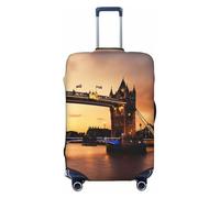 SKKNT I Love London Print Washable Suitcase Cover Personalized Luggage Protector Travel Elastic Anti Scratch, Black, S